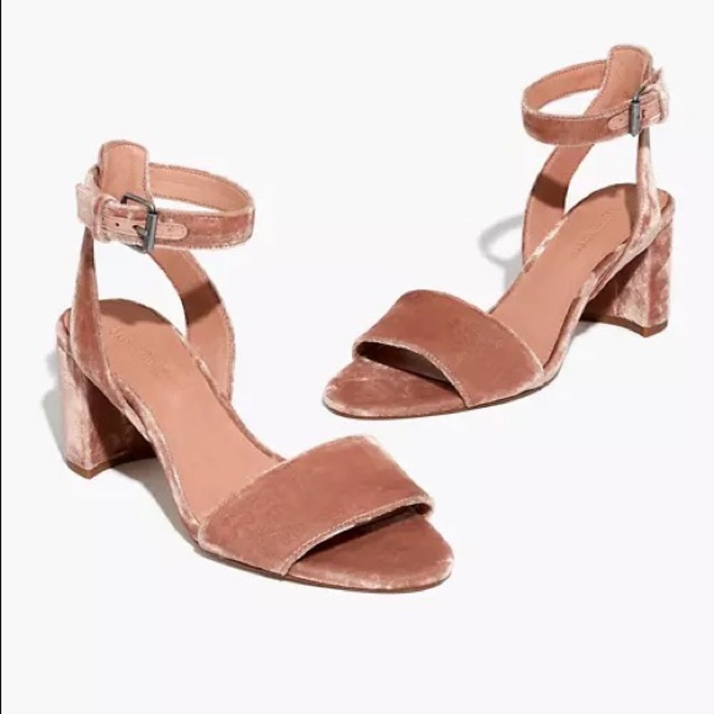 Madewell Claudia Velvet Sandal Heel
